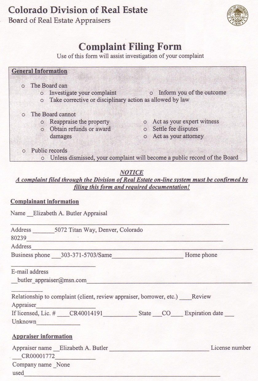 Complaint Form pg1
