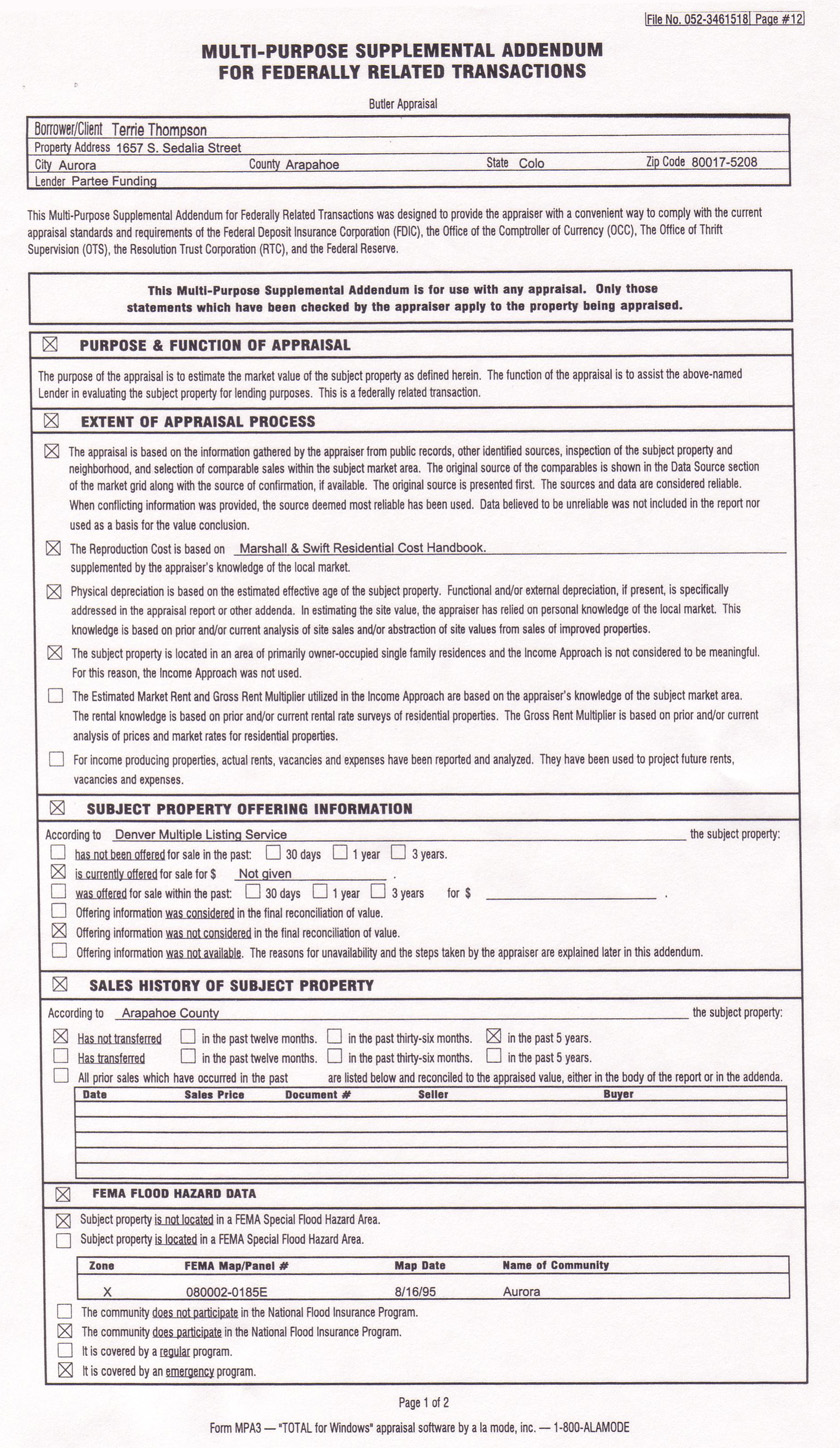 Sedalia Check Box Addendum